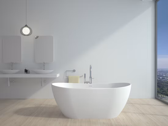 カラフルな自立型浴槽固体表面透明な赤い浴槽