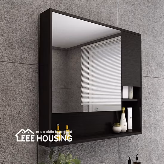 ワンストップ供給のモダンな合板素材のバスルームキャビネット、洗面器、蛇口、ミラー付き中国製